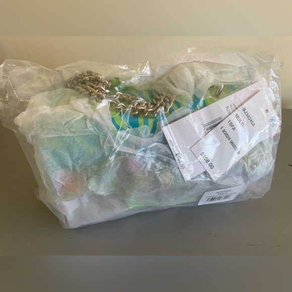 NWT BETSEY JOHNSON ORNAMENTED BEADED EMBELLISHED CLEAR STATEMENT BAG - Picture 3 of 10